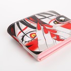 Кошелёк на кнопке, цвет серый/красный - фото 22965906