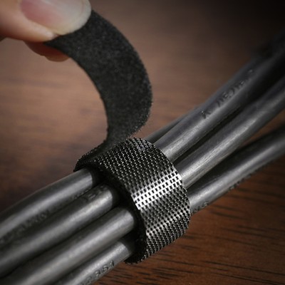 Органайзер для проводов на липучке, чёрный, 1.5×100 см