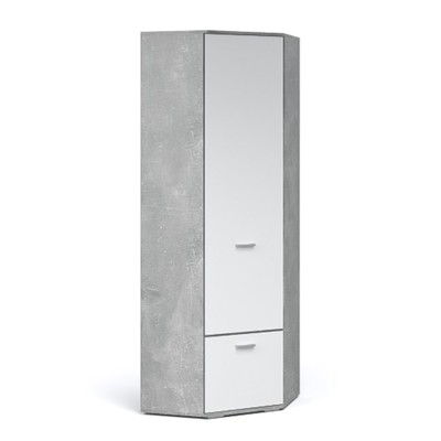 Шкаф угловой «Виола», 700×370×2050 мм, цвет ателье светлый / белый