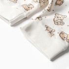 Песочник Bloom Baby Медвежата с кор. рукавом, р. 62 см, молочный - фото 46330424