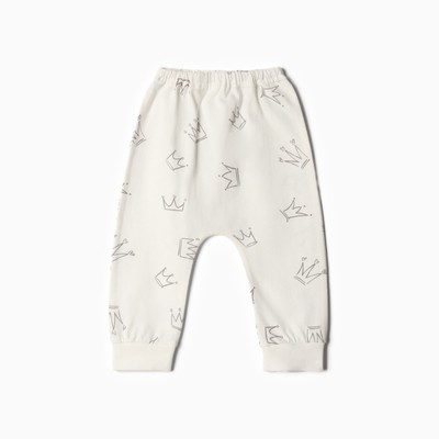 Ползунки Bloom Baby Короны, р. 80 см, молочный