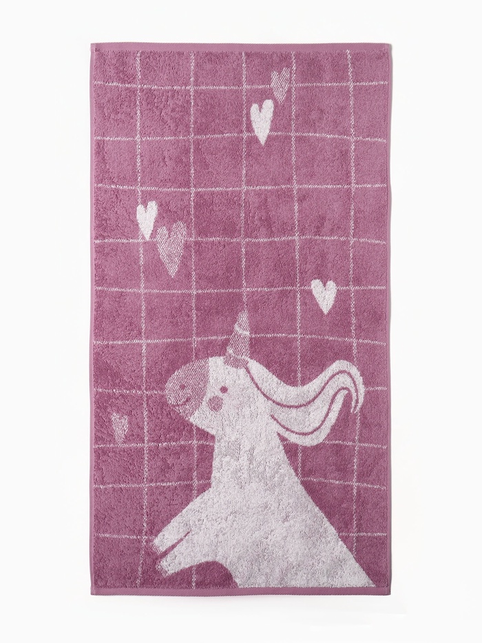 Полотенце детское махровое «Этель. Единорог», 50×90 см, хлопок 100%, розовое - Фото 1