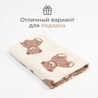 Полотенце махровое Этель Teddy bear, 70×130 см, 100% хлопок, 420 г/м², бежево-коричневое - Фото 6