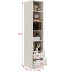 Шкаф – пенал «Юниор – 4», 2 ящика, 400×510×2000 мм, цвет шарли белый/дуб крафт белый - Фото 3