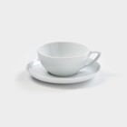 Набор фарфоровый для чая «Бельё», 3 предмета: чайник 470 мл, чашка 300 мл, блюдце - фото 4397114