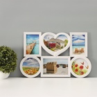 Фоторамка-коллаж на 6 фото 13×13 см 10×15 см 13×18 см «Семейная», белая, 46.5×29.5 см - Фото 1