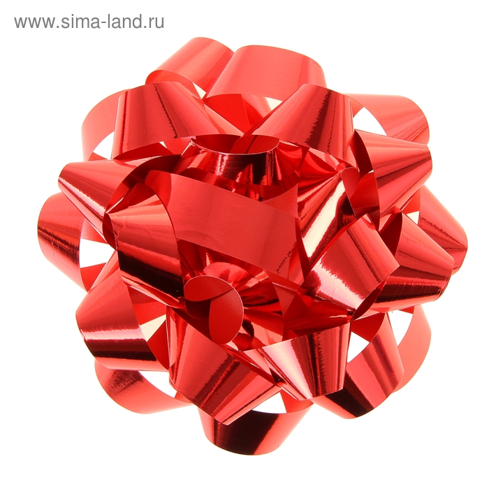 Бант-звезда №14 металлик (набор 2 шт), цвет красный - Фото 1