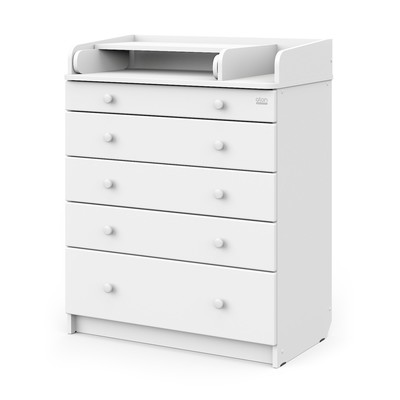 Комод пеленальный детский Maks 800/5, 80х47х101 см., 5 ящиков, с органайзером, МДФ/ЛДСП, цвет белый