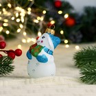 Ёлочная игрушка "Снеговик с бантом" 9,7 см - фото 25470093