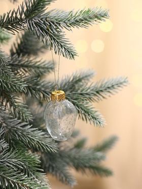 Ёлочная игрушка «Земляничка» h=6 см, прозрачная