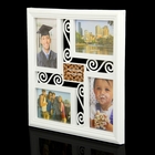 Фоторамка пластик на 4 фото 10х15 см "Завитки" белая 33,5х33,5 см - Фото 2