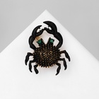 Брошь «Краб», цвет чёрный в золоте 9626904