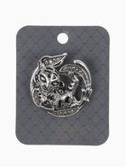 Брошь "Тигр" в листве, цвет серый в чернёном серебре - фото 809277793