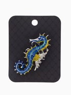 Брошь «Конёк», морской, цветная в серебре - Фото 5