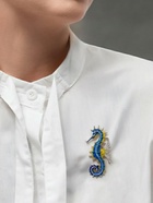 Брошь «Конёк», морской, цветная в серебре - Фото 2