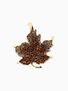 Брошь «Лист» кленовый, цвет коричневый в чернёном золоте - Фото 1