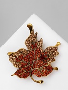 Брошь «Лист» кленовый, цвет коричневый в чернёном золоте 9626932