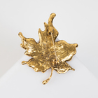 Брошь «Лист» кленовый, цвет красно-бордовый в чернёном золоте - Фото 2