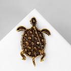 Брошь «Черепаха» с хвостиком, цвет изумруд в чернёном золоте - Фото 2