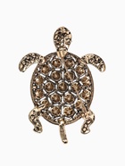 Брошь «Черепаха с хвостиком», цвет изумруд в чернёном золоте - Фото 2