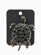 Брошь «Черепаха с хвостиком», цвет изумруд в чернёном золоте - Фото 4