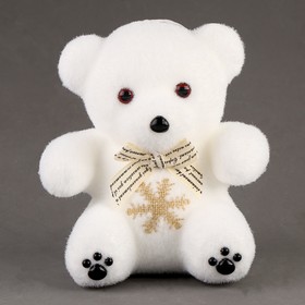 Игрушка из пенопласта «Медвежонок» со снежинкой, 13 см