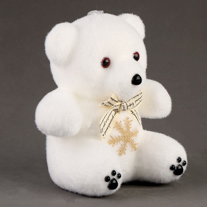 Игрушка из пенопласта «Медвежонок» со снежинкой, 13 см - фото 1907867639