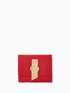 Кошелёк женский на кнопке, 11×1×10 см, комбинированный, красный - Фото 7