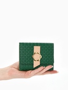 Кошелёк женский на кнопке, 11×1×10 см, комбинированный, зелёный - Фото 2