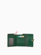 Кошелёк женский на кнопке, 11×1×10 см, комбинированный, зелёный - Фото 3