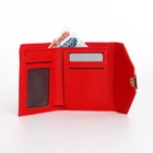 Кошелёк женский на кнопке, цвет красный - фото 47656437