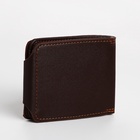 Портмоне мужское на магните, отдел для купюр, для карт, коричневое - Фото 5