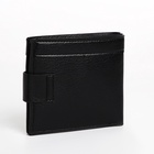 Портмоне мужское на магните, отдел для купюр, для карт, для монет, чёрное - Фото 5