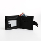 Портмоне мужское на магните, отдел для купюр, для карт, для монет, чёрное - Фото 2