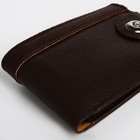 Портмоне мужское на магните, отдел для купюр, для карт, цвет коричневый - Фото 3