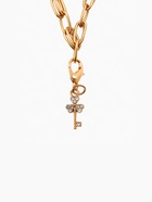 Шарм для браслета на карабине «Ключ», белый в золоте - Фото 1