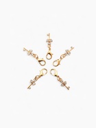 Шарм для браслета на карабине «Ключ», белый в золоте - Фото 3