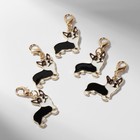 Шарм для браслета на карабине «Корги», чёрно-белый в золоте - Фото 2