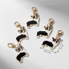 Шарм для браслета на карабине «Корги», чёрно-белый в золоте - Фото 1