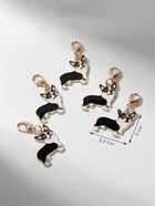 Шарм для браслета на карабине «Корги», чёрно-белый в золоте - фото 63585908