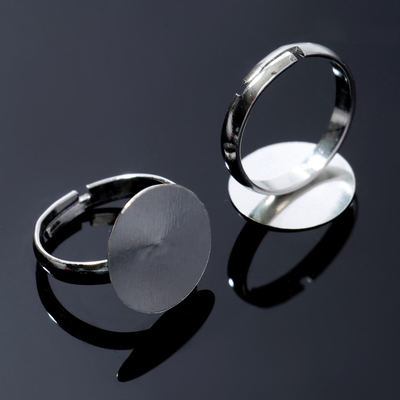 Основа для кольца регулируемая с платформой (набор 5 шт.), 15 мм, цвет серебро
