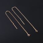 Основы для пусет 100×0.8 мм, протяжки с цепочкой, цвет золото (пара) - Фото 3