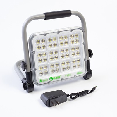 Фонарь рабочий аккумуляторный, 100 Вт, 6000 мАч, 5200 Лм, 2835 LED, IP65, 17×20×5 см