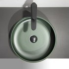 Раковина накладная Comforty 114MDG, круглая, темно-зеленая, матовая - фото 13471576