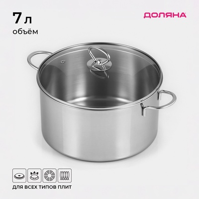 Кастрюля Доляна «Грейт», 7 л, индукция, нержавеющая сталь