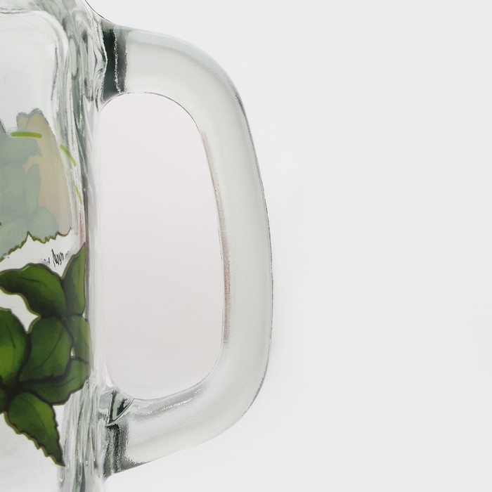 Набор банок стеклянных Доляна «Яркий лимонад», 2 предмета: 2 банки с крышками и трубочками 450 мл, 10,5×7,5×13,5 см
