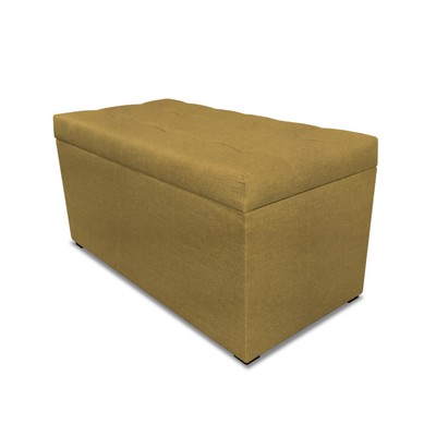 Пуф в прихожую, 800×400×420 мм, с крышкой, с утяжкой, рогожка, цвет bahama plus yellow