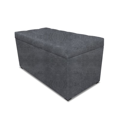 Пуф в прихожую, 800×400×420 мм, с крышкой, с утяжкой, велюр, цвет dakota grey