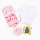 Новогодний подарочный набор «Весёлого Нового года» плед и аксессуары - Фото 2