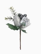 Еловая ветка декоративная «Зимнее волшебство. Грёзы», 17 см - фото 60821537